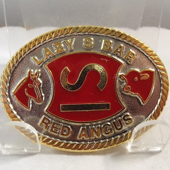 Lazy S Bar IS Red Angus Belt Buckle - Picture 6 of 6